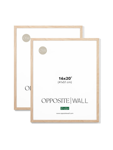 Solid Oak Frame (2 Pack), 16x20 in | 41x51 cm Opposite Wall Frame art-noise.myshopify.com solid-oak-frame-2-pack-16x20-in-41x51-cm
