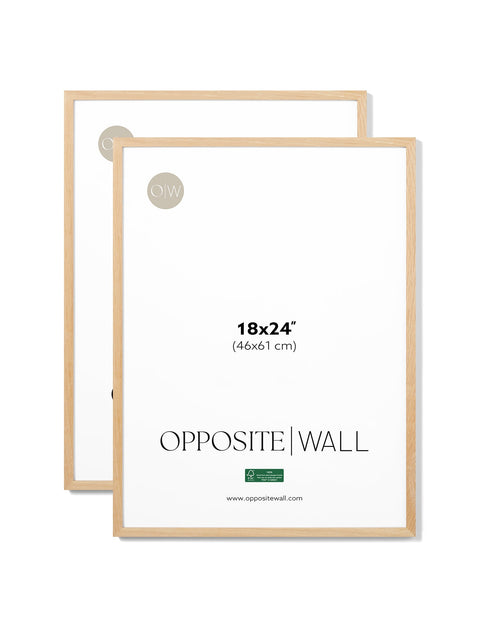 Solid Oak Frame (2 Pack), 18x24 in | 46x61 cm Opposite Wall Frame art-noise.myshopify.com solid-oak-frame-2-pack-18x24-in-46x61-cm