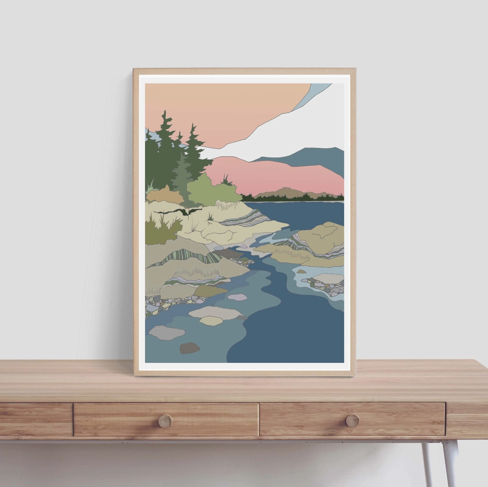 Curate Paper Co. Frank Island | Vertical Coastal Art Print | 11 X14