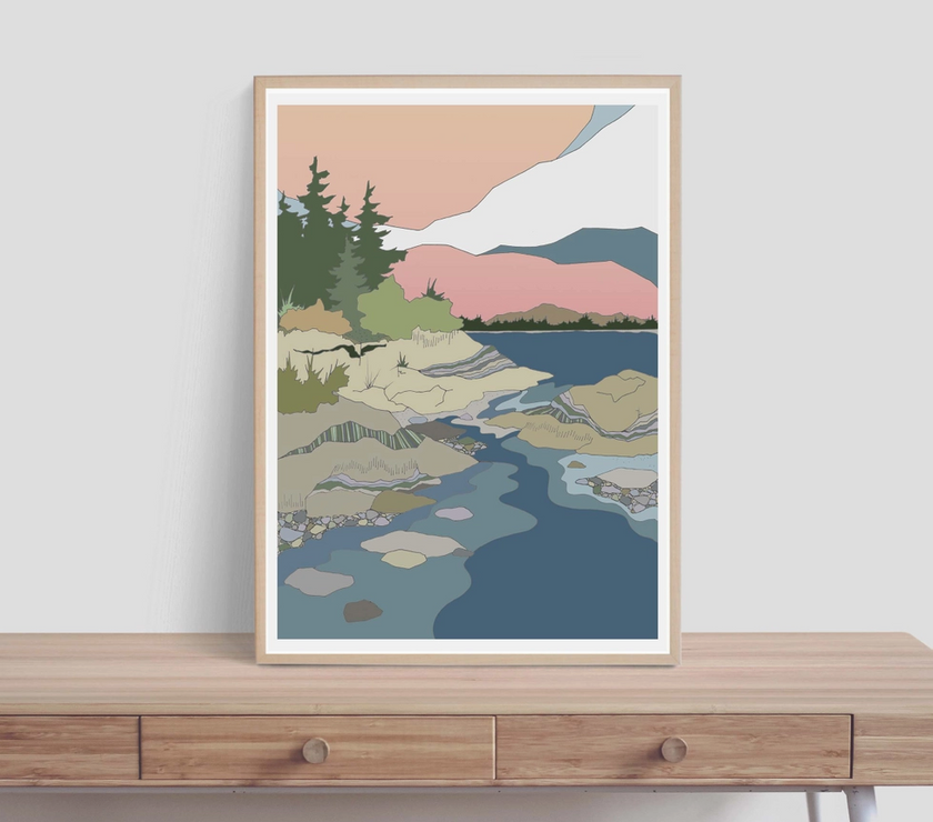 Curate Paper Co. Frank Island | Vertical Coastal Art Print | 12 X16 - Art Noise