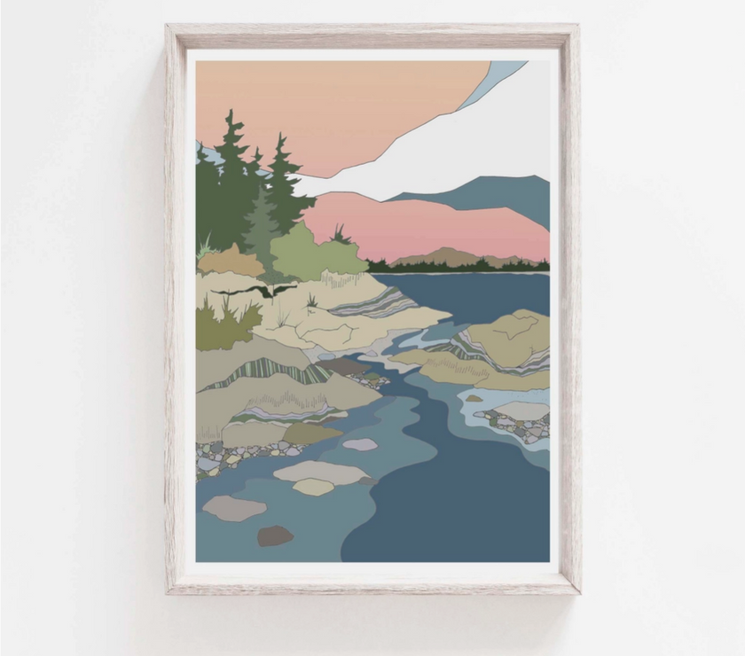 Curate Paper Co. Frank Island | Vertical Coastal Art Print | 11 X14 - Art Noise