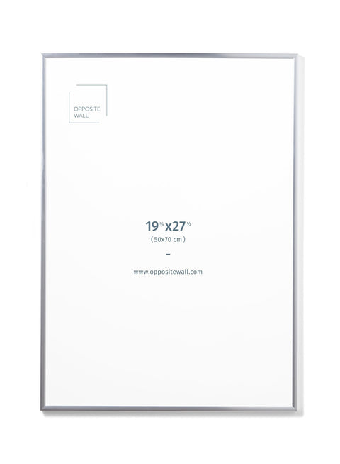 Silver Metal Frame, 19¾x27½ in | 50x70 cm Opposite Wall Frame art-noise.myshopify.com silver-metal-frame-19-x27-in-50x70-cm