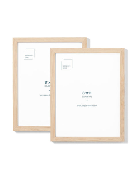 Solid Oak Frame (2 Pack), 8.5x11 in | 22x28 cm Opposite Wall Frame art-noise.myshopify.com solid-oak-frame-2-pack-8-5x11-in-22x28-cm