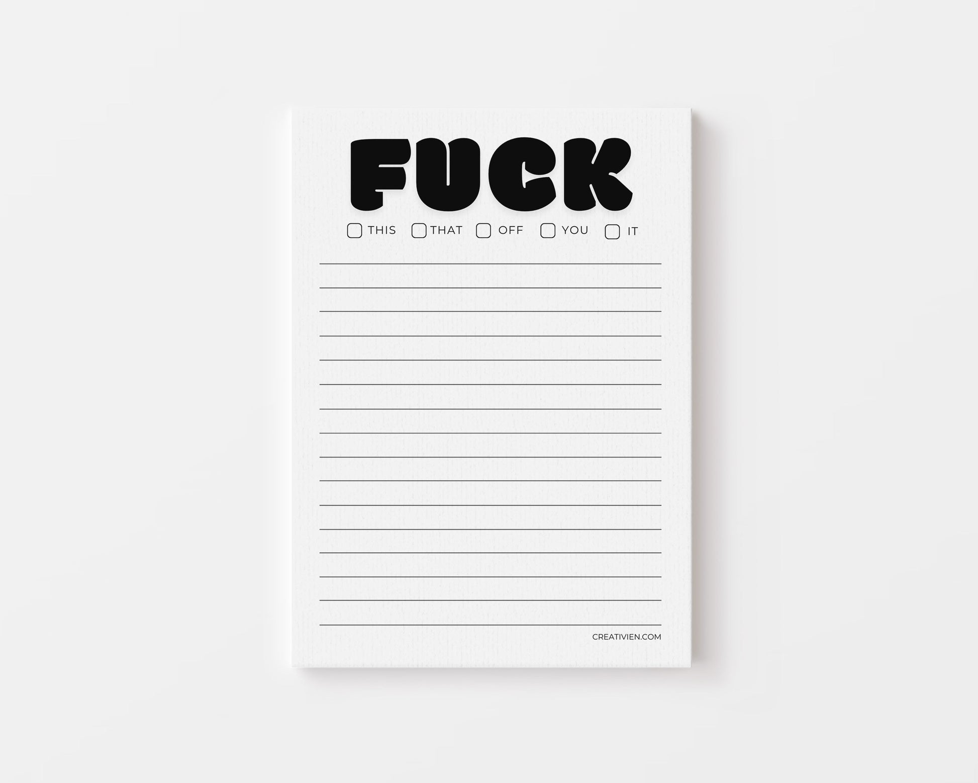 Fuck List Notepad Creativien product_type art-noise.myshopify.com fuck-list-notepad