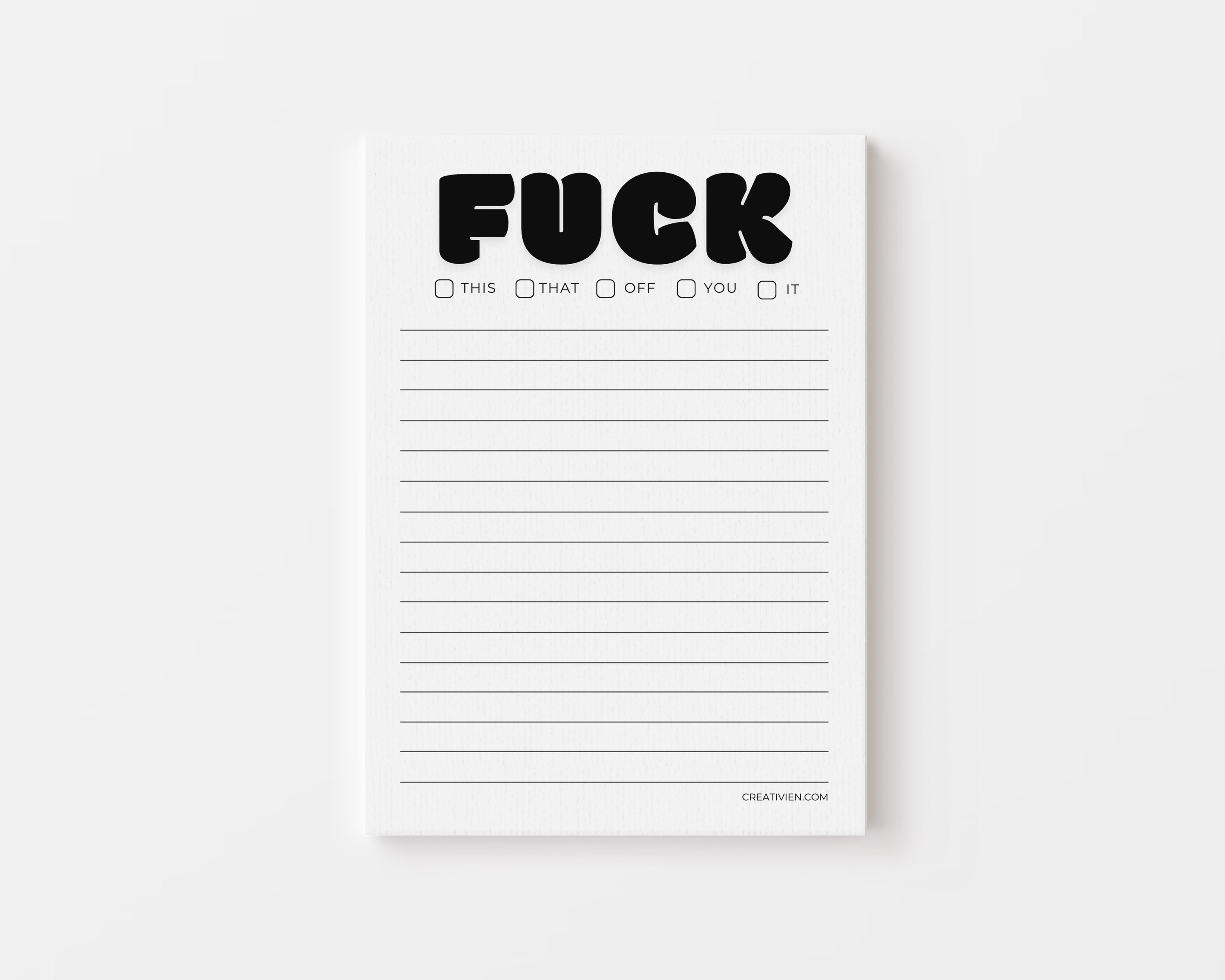 Fuck List Notepad Creativien product_type art-noise.myshopify.com fuck-list-notepad
