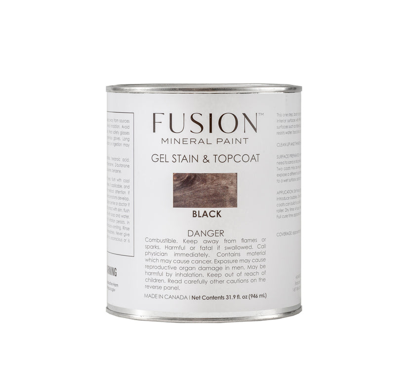 Fusion Mineral Paint Gel Stain & Topcoat - Black 946mL