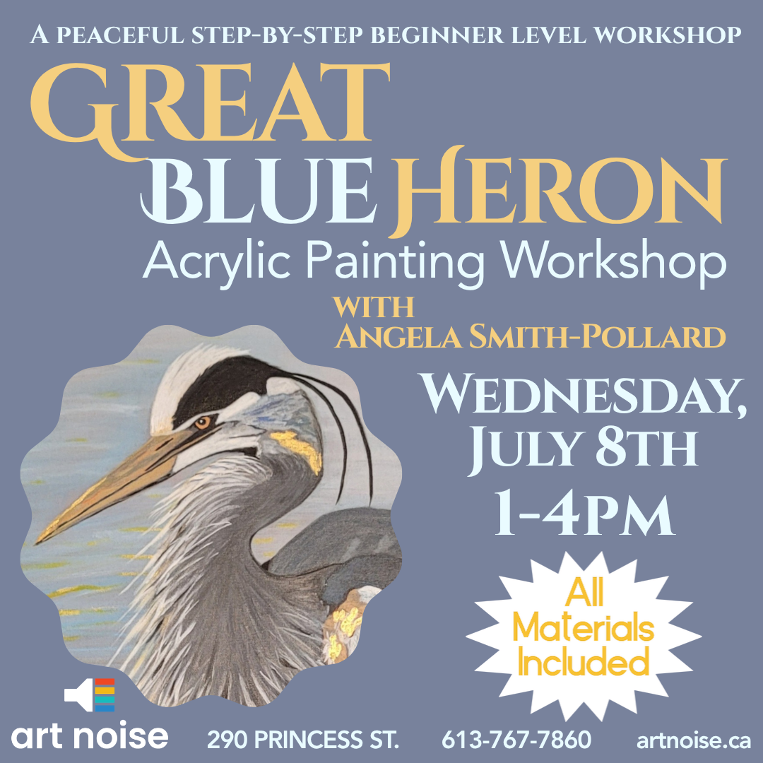 Great Blue Heron Acrylic Painting Workshop with Angela Smith Art