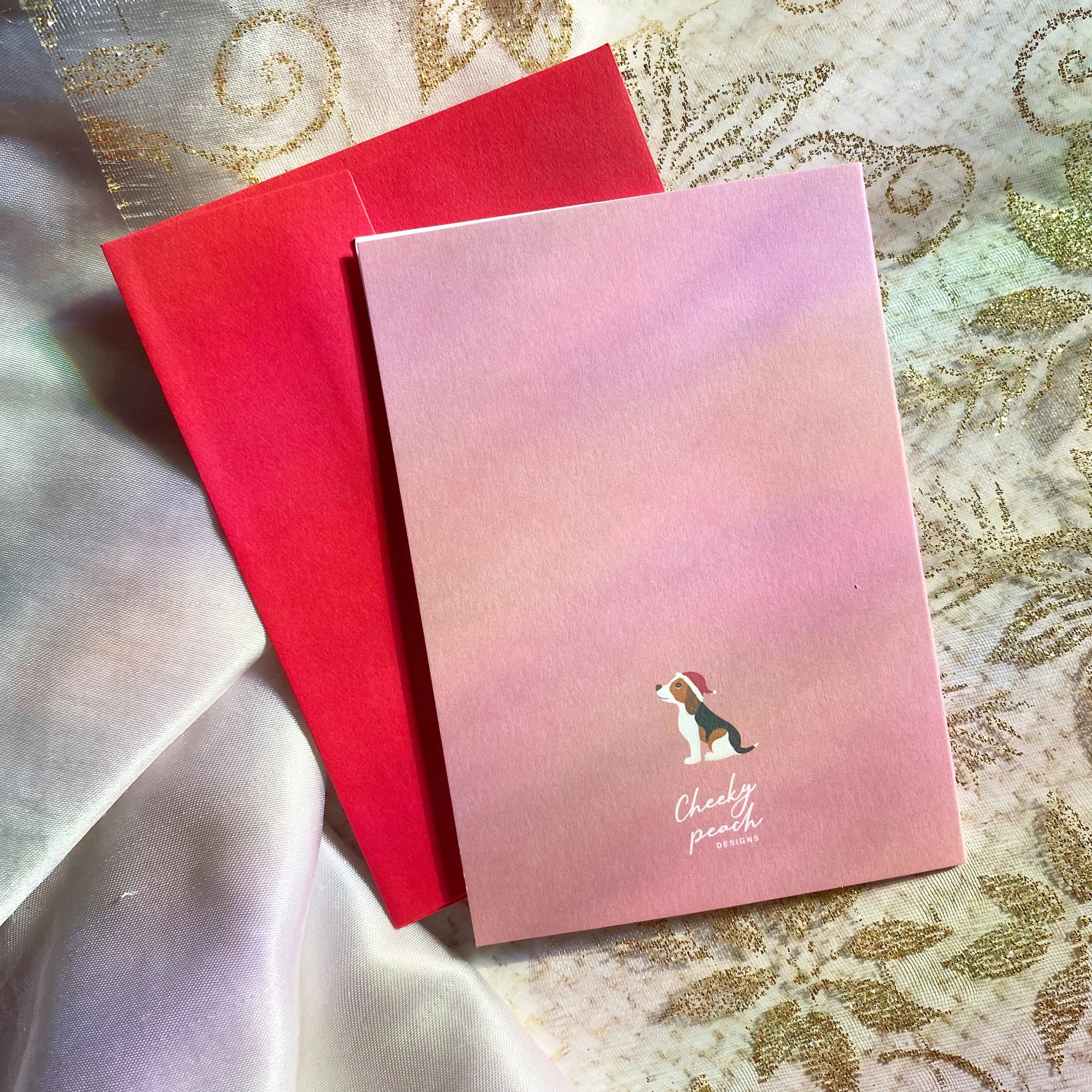  Deck the Paws Dog | Beagle | Mini Greeting Card Cheeky Peach Designs Cards art-noise.myshopify.com deck-the-paws-dog-beagle-mini-greeting-card