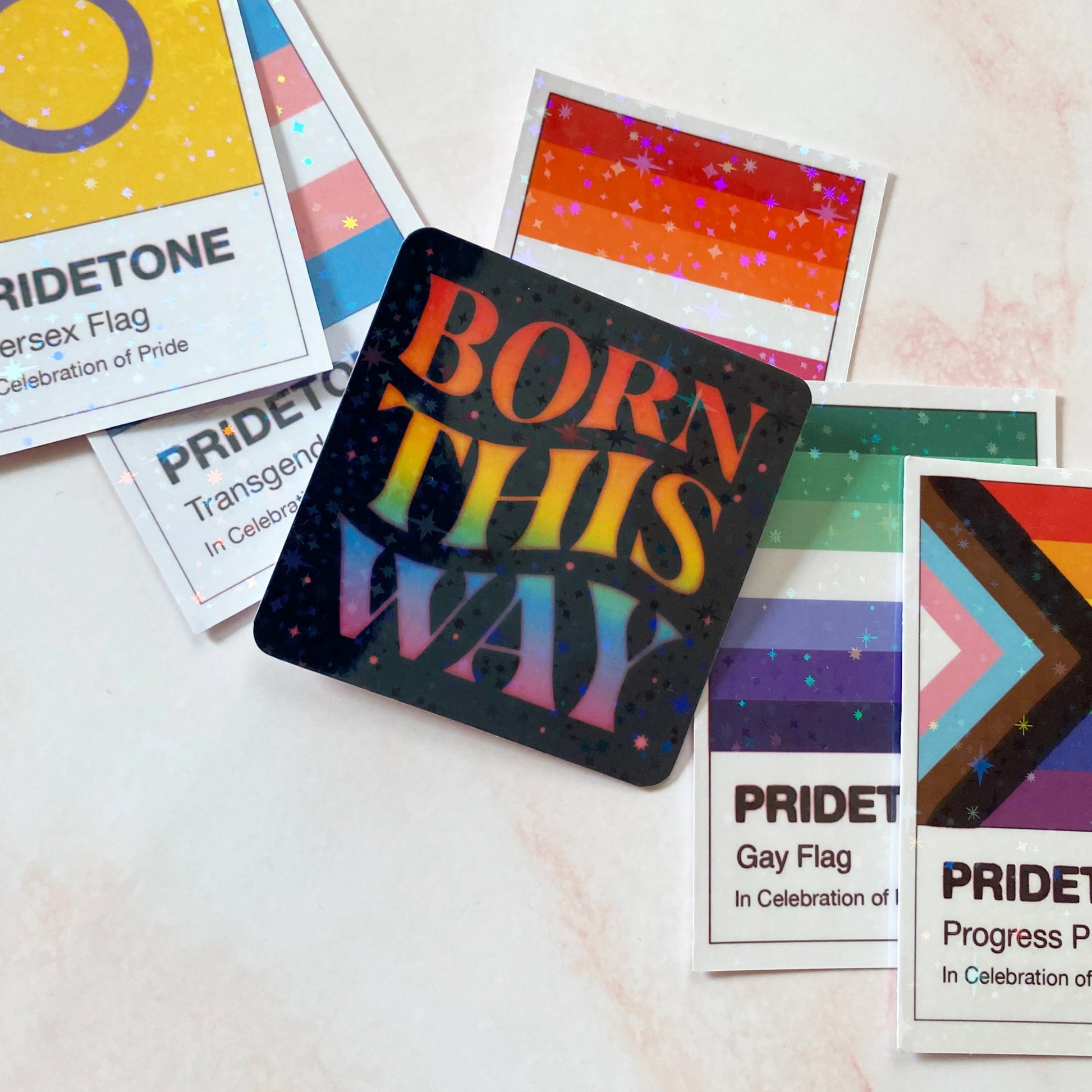  Born this WAY | Pride Sticker Cheeky Peach Designs Sticker art-noise.myshopify.com born-this-way-pride-sticker