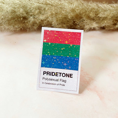  Pridetone Polysexual Pride Flag | Pride Sticker Cheeky Peach Designs Sticker art-noise.myshopify.com pridetone-polysexual-pride-flag-pride-sticker