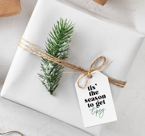 Tis' the season to get tipsy Gift Tags