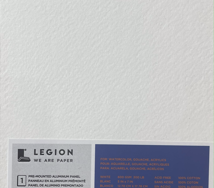 Legion Paper Aluminum Panel - Stonehenge Aqua Coldpress White 5x7" - Art Noise