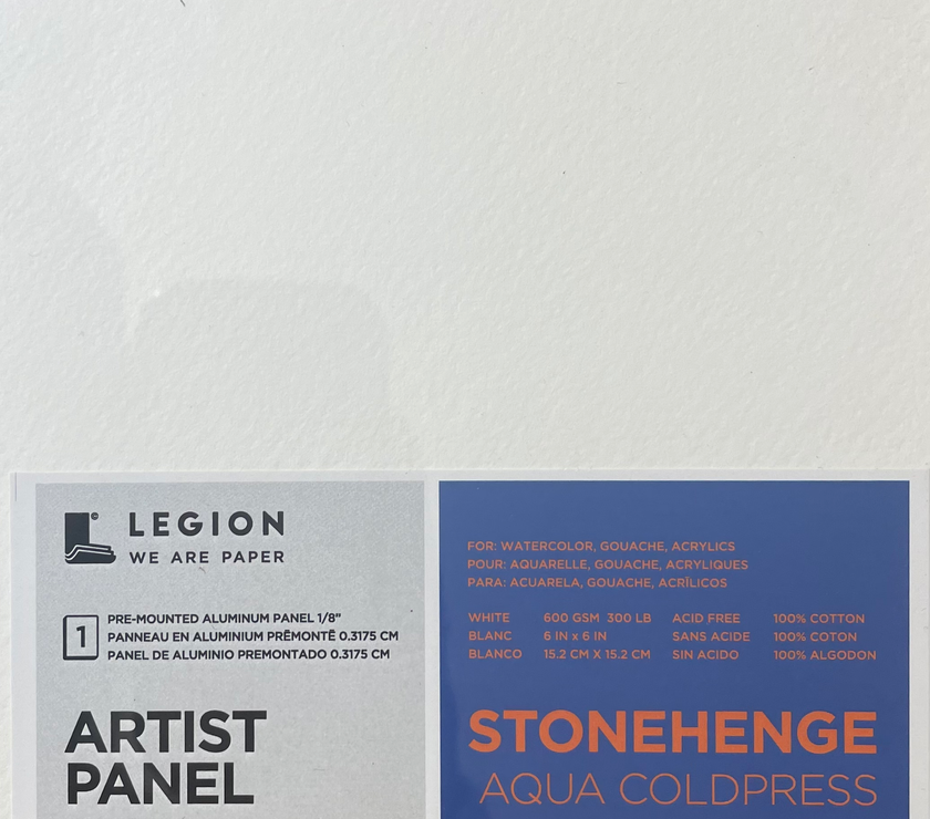 Legion Paper Aluminum Panel - Stonehenge Aqua Coldpress White 6x6" - Art Noise