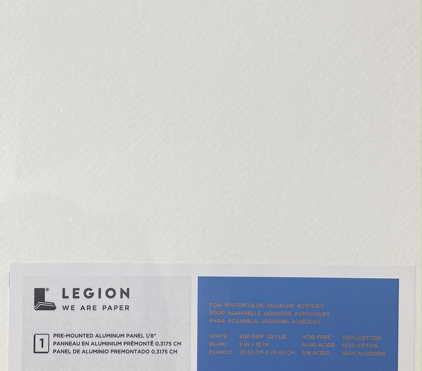 Legion Paper Aluminum Panel - Stonehenge Aqua Coldpress White 8x10" - Art Noise