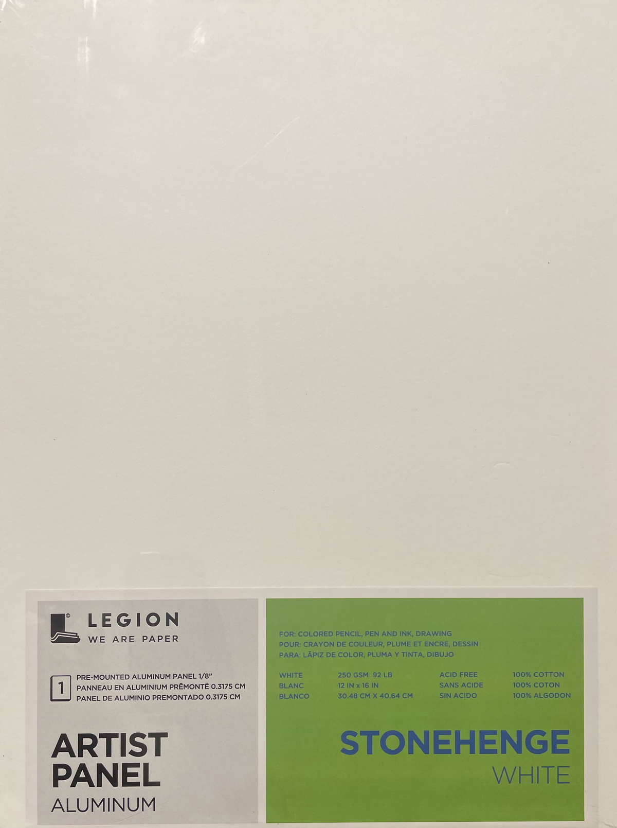 Legion Paper Aluminum Panel - Stonehenge White 12x16&quot;