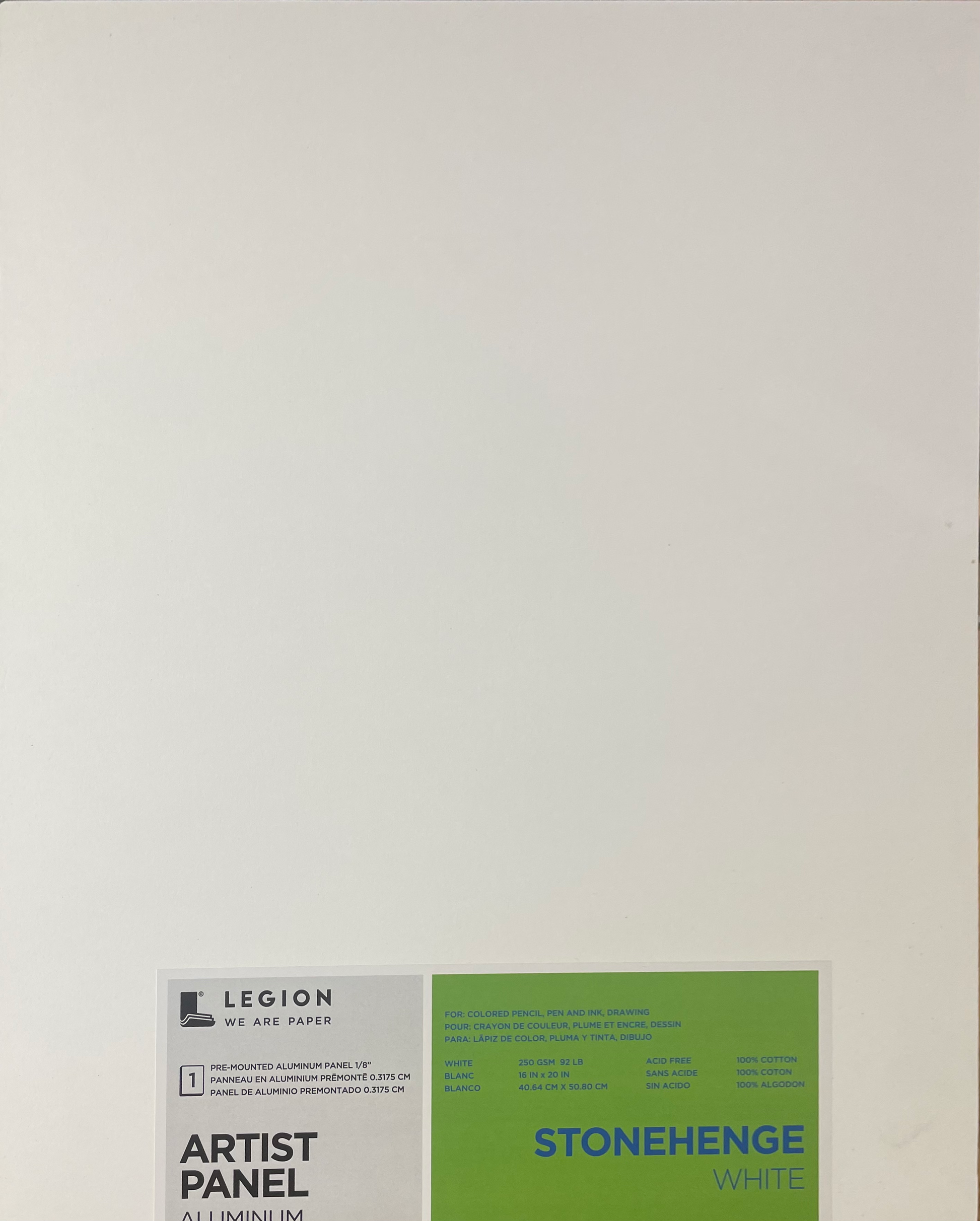 Legion Paper Aluminum Panel - Stonehenge White 16x20" - Art Noise