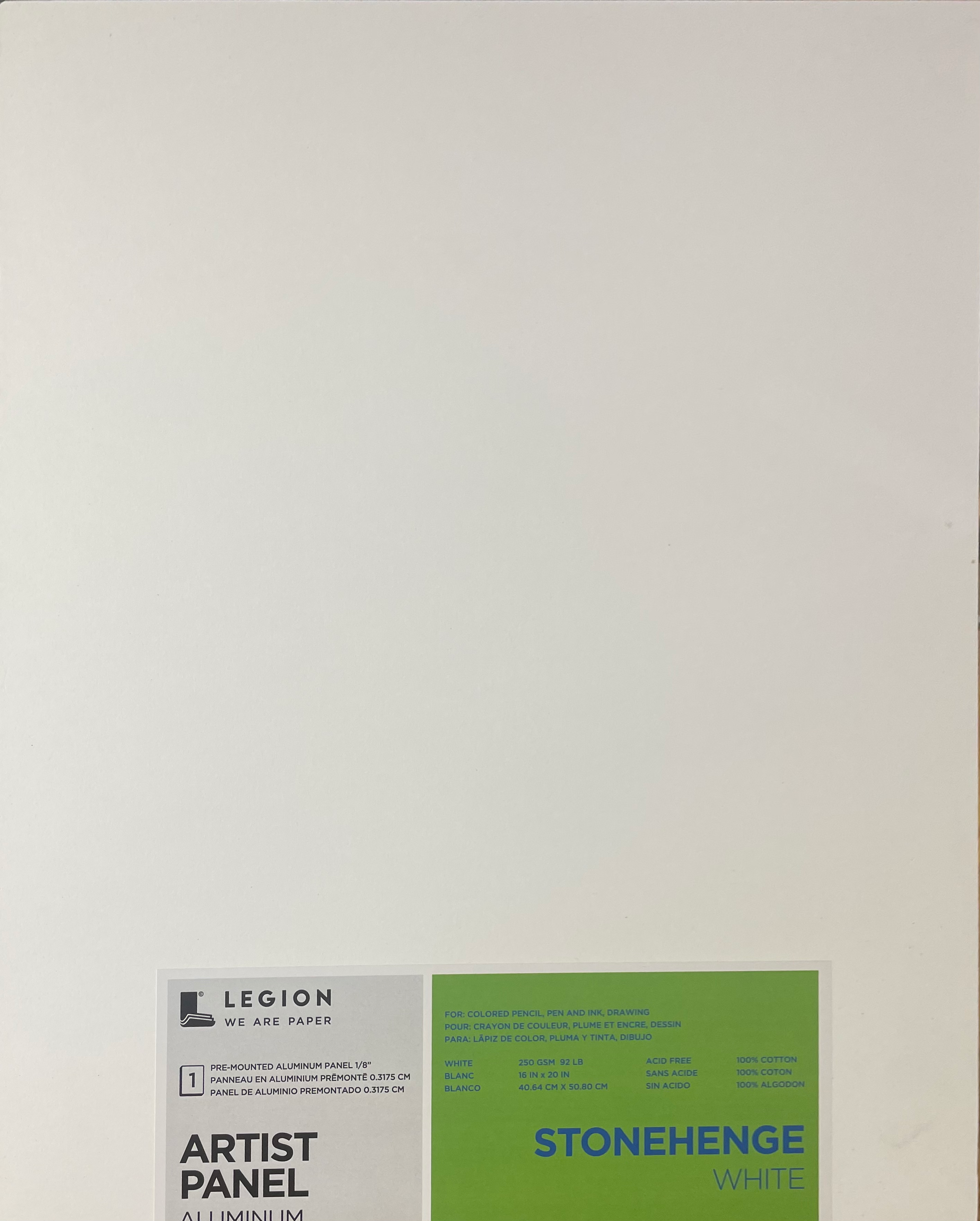 Legion Paper Aluminum Panel - Stonehenge White 16x20" - Art Noise