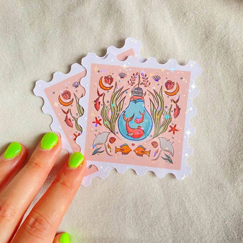 Sealife Splash Sticker Cheeky Peach Designs Sticker art-noise.myshopify.com sealife-splash-sticker
