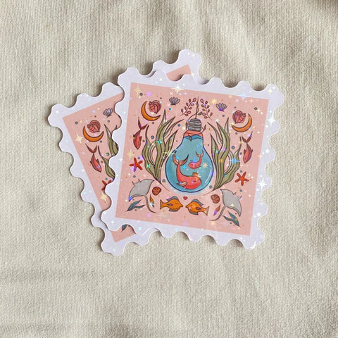  Sealife Splash Sticker Cheeky Peach Designs Sticker art-noise.myshopify.com sealife-splash-sticker