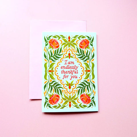  I am Endlessly Thankful for You | Mini Greeting Card Cheeky Peach Designs Cards art-noise.myshopify.com i-am-endlessly-thankful-for-you-mini-greeting-card