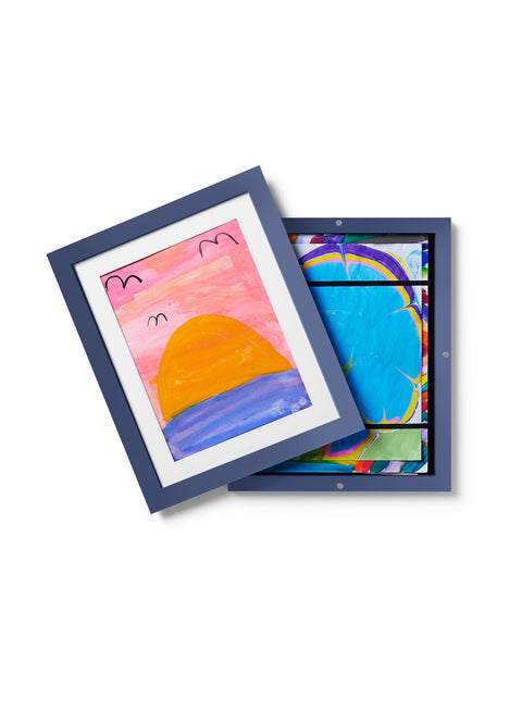 Kids Art Frame in Blue Solid Wood, 8.5x11 in | 22x28 cm Opposite Wall Frame art-noise.myshopify.com kids-art-frame-in-blue-solid-wood-8-5x11-in-22x28-cm