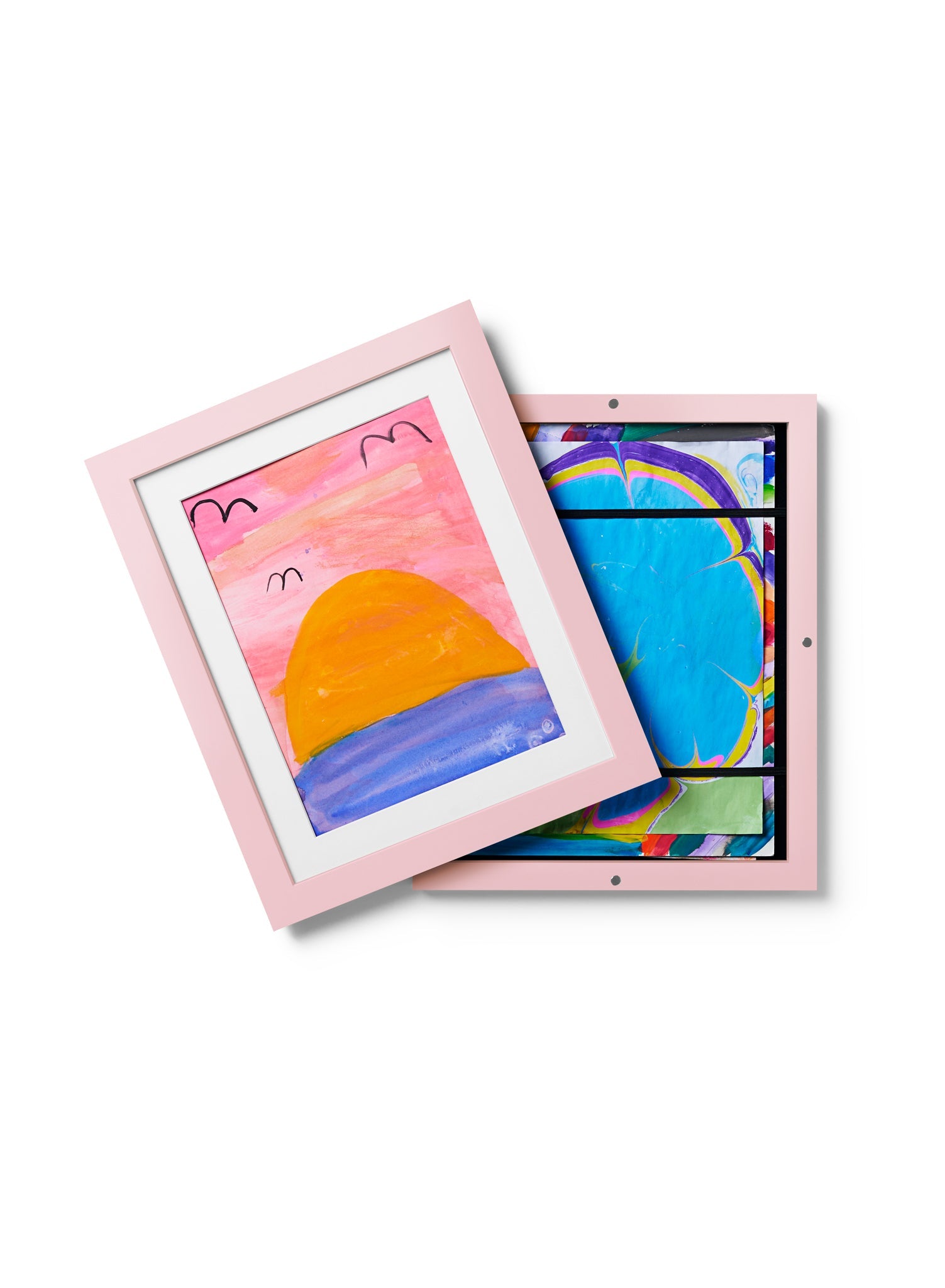 Kids Art Frame in Pink Solid Wood, 8.5x11 in | 22x28 cm Opposite Wall Frame art-noise.myshopify.com kids-art-frame-in-pink-solid-wood-8-5x11-in-22x28-cm