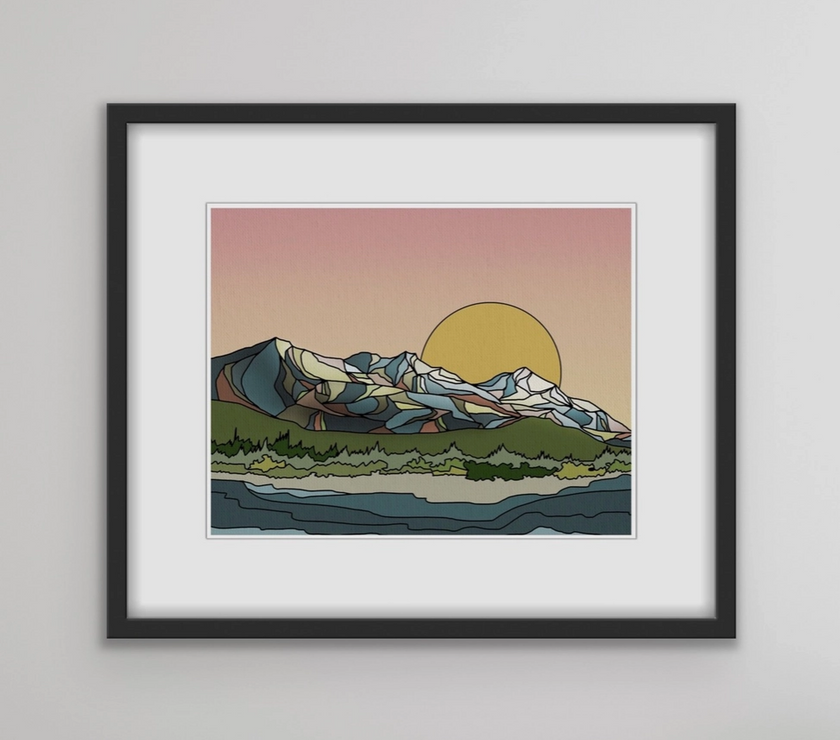 Curate Paper Co. Lights Out | Horizontal Mountain Art Print | 8 X10 - Art Noise