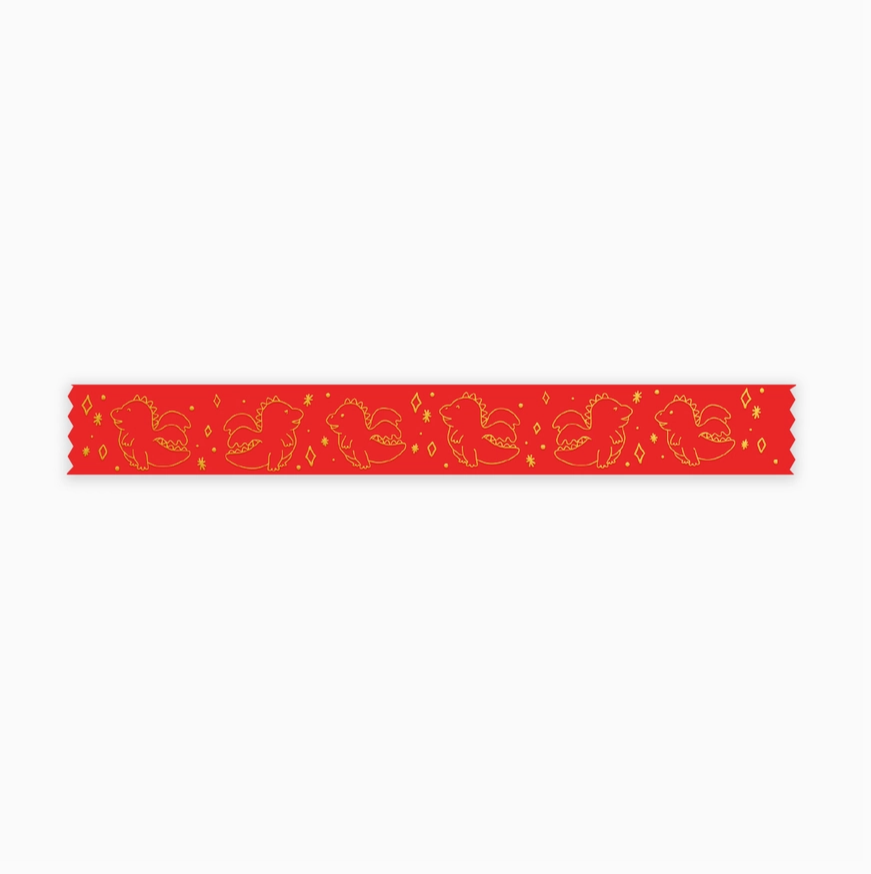 The Paper + Craft Pantry Lunar New Year Red Dragon Gold Foil Washi Tape - Art Noise