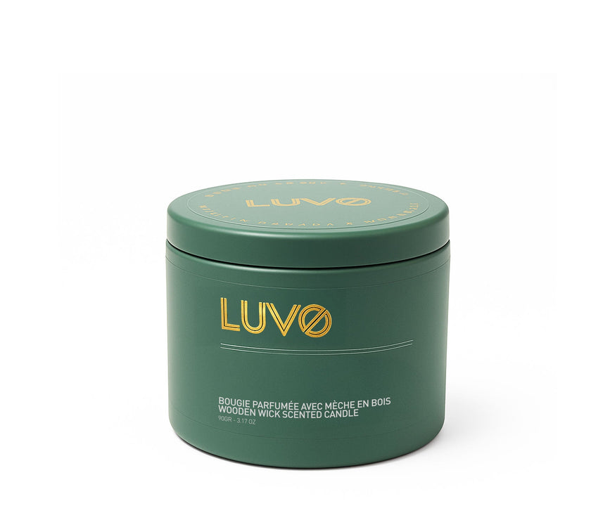 Mini Cedarwood & Labdanum Wooden Wick Scented Candle