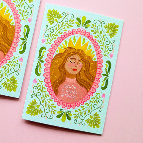 Literal Goddess | Mini Greeting Card