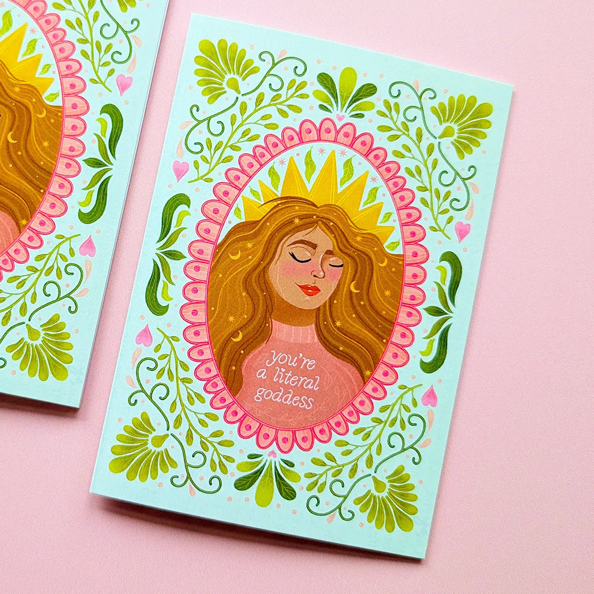  Literal Goddess | Mini Greeting Card Cheeky Peach Designs Cards art-noise.myshopify.com literal-goddess-mini-greeting-card