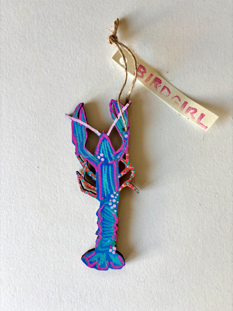 Neon Lobster - ornament Birdgirl Arts Holiday Ornaments art-noise.myshopify.com neon-lobster-ornament
