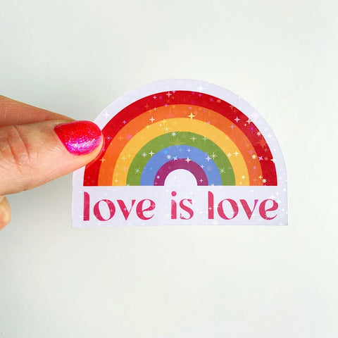  Love is Love Rainbow | Pride Sticker Cheeky Peach Designs Sticker art-noise.myshopify.com love-is-love-rainbow-pride-sticker