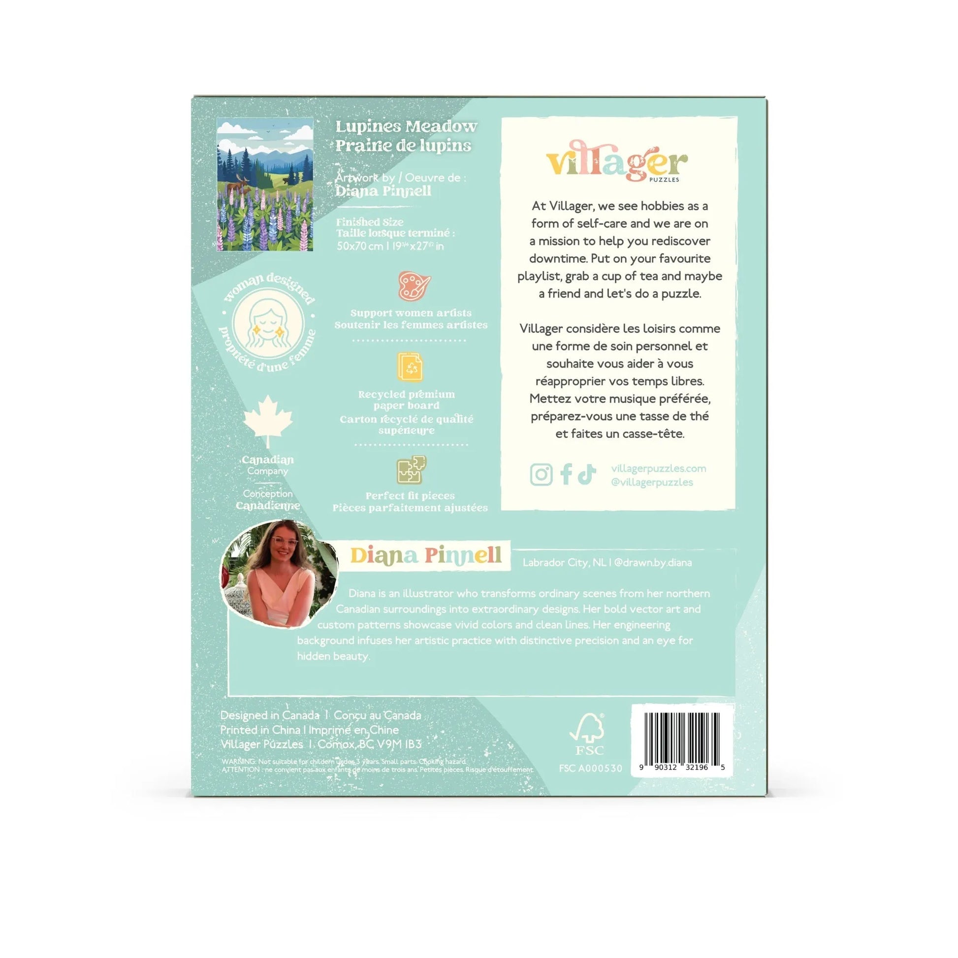  Lupines Meadow | 1000-Piece Puzzle for Adults | Designed in Canada by Diana Pinnell Villager Puzzles Puzzle art-noise.myshopify.com lupines-meadow-1000-piece-puzzle-for-adults-designed-in-canada-by-diana-pinnell