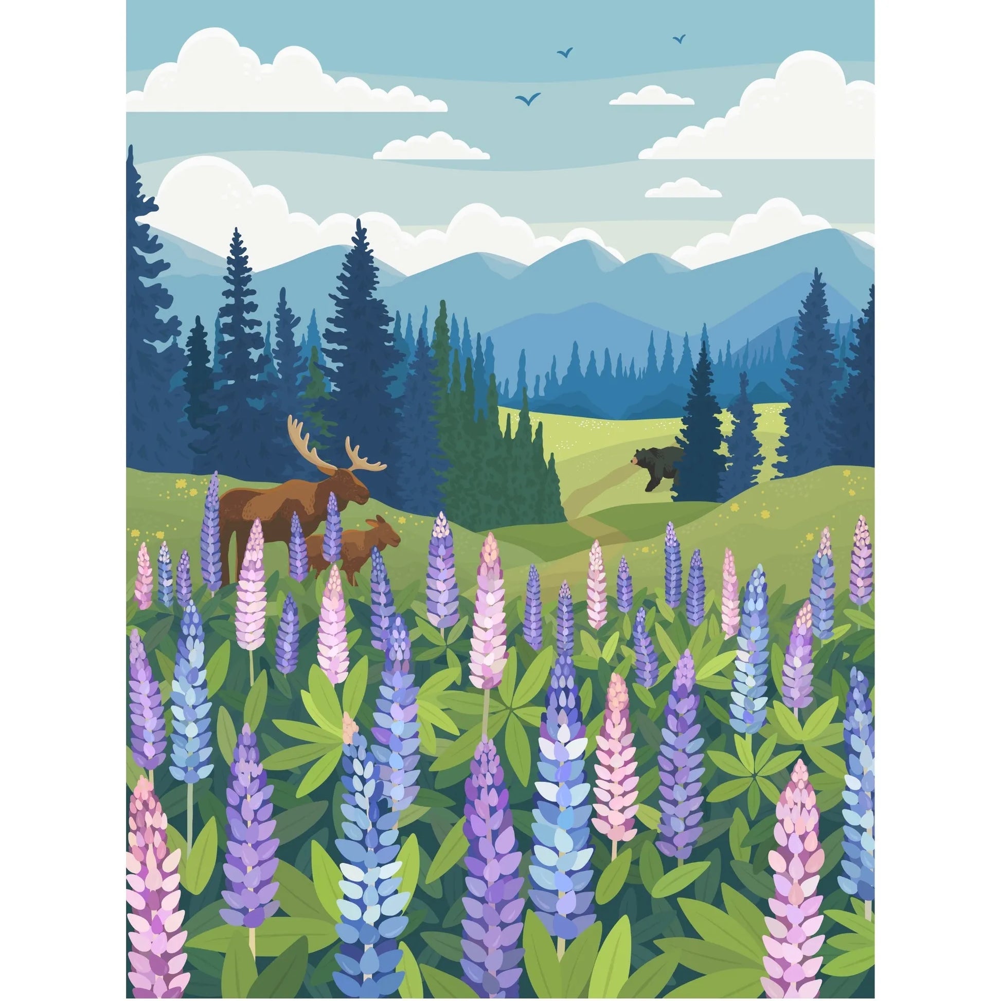 Lupines Meadow | 1000-Piece Puzzle for Adults | Designed in Canada by Diana Pinnell Villager Puzzles Puzzle art-noise.myshopify.com lupines-meadow-1000-piece-puzzle-for-adults-designed-in-canada-by-diana-pinnell
