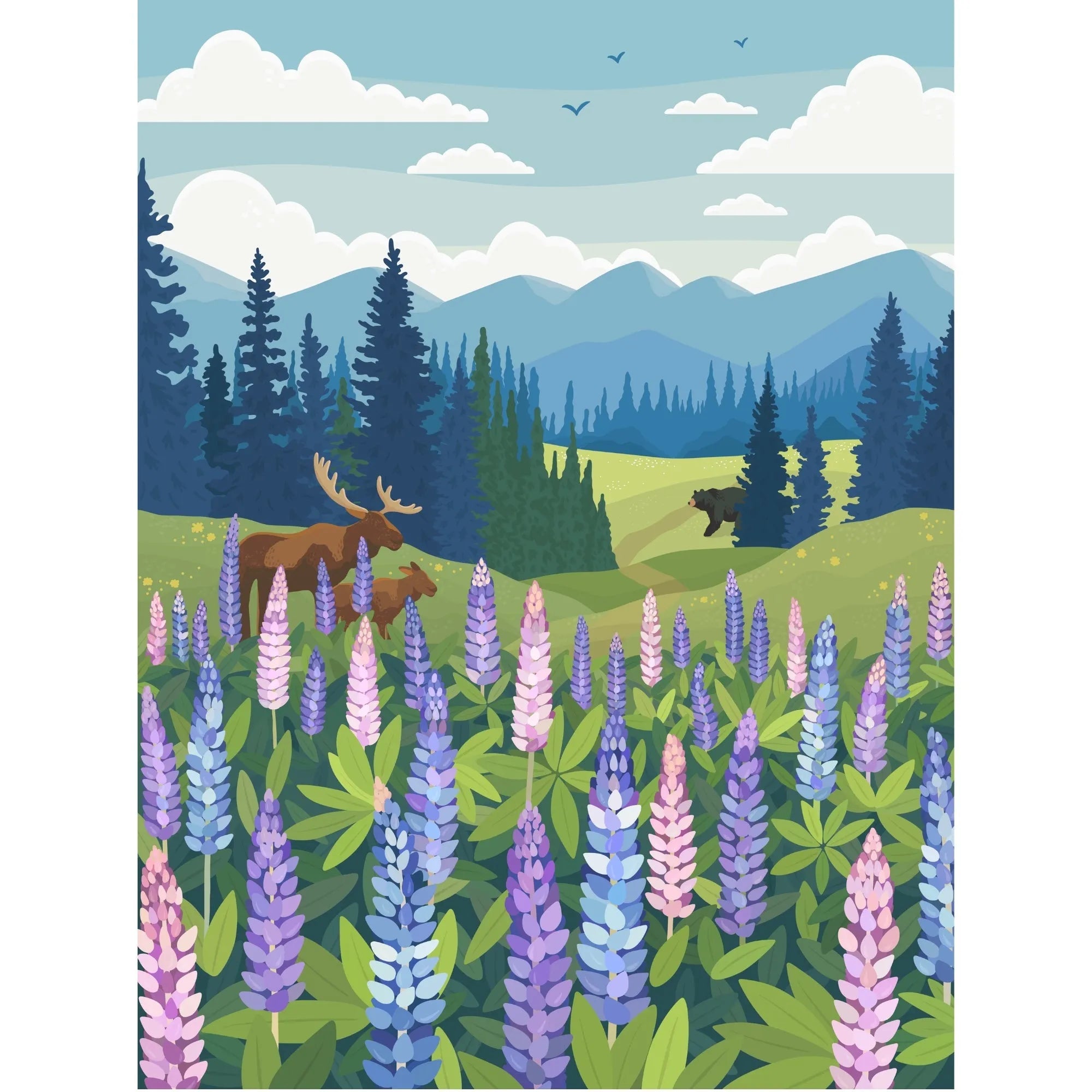  Lupines Meadow | 1000-Piece Puzzle for Adults | Designed in Canada by Diana Pinnell Villager Puzzles Puzzle art-noise.myshopify.com lupines-meadow-1000-piece-puzzle-for-adults-designed-in-canada-by-diana-pinnell