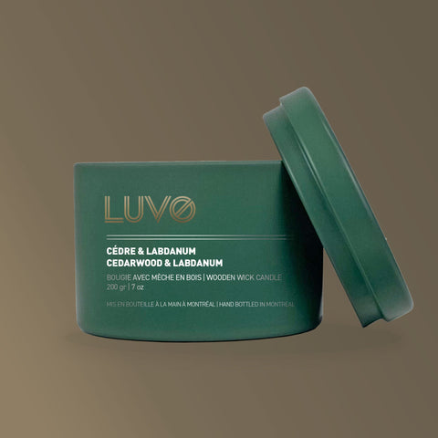 Mini Cedarwood & Labdanum Wooden Wick Scented Candle LUVO Candles | Bougies product_type art-noise.myshopify.com mini-cedarwood-labdanum-wooden-wick-scented-candle