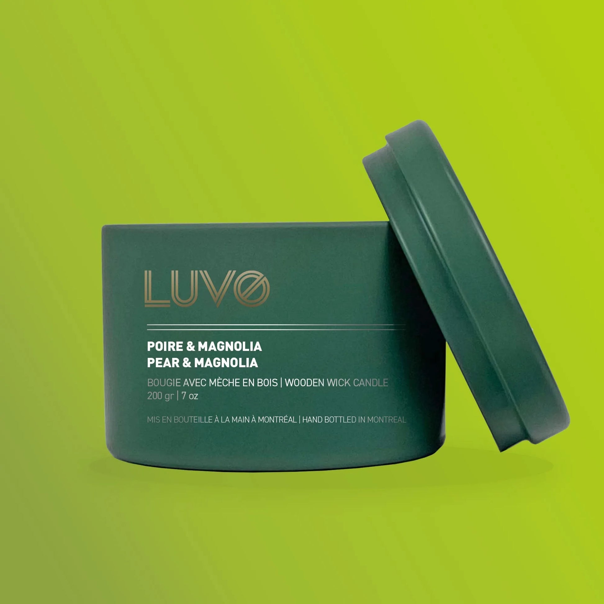 Mini Pear & Magnolia Scented wooden wick candle LUVO Candles | Bougies Home Fragrances art-noise.myshopify.com mini-pear-magnolia-scented-wooden-wick-candle Mini Pear & Magnolia Scented wooden wick candle LUVO Candles | Bougies Home Fragrances art-noise.myshopify.com mini-pear-magnolia-scented-wooden-wick-candle