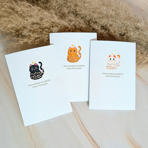  The Meowst Wonderful Time of the Year Mini Holiday Cat Card Cheeky Peach Designs Cards art-noise.myshopify.com the-meowst-wonderful-time-of-the-year-mini-holiday-cat-card