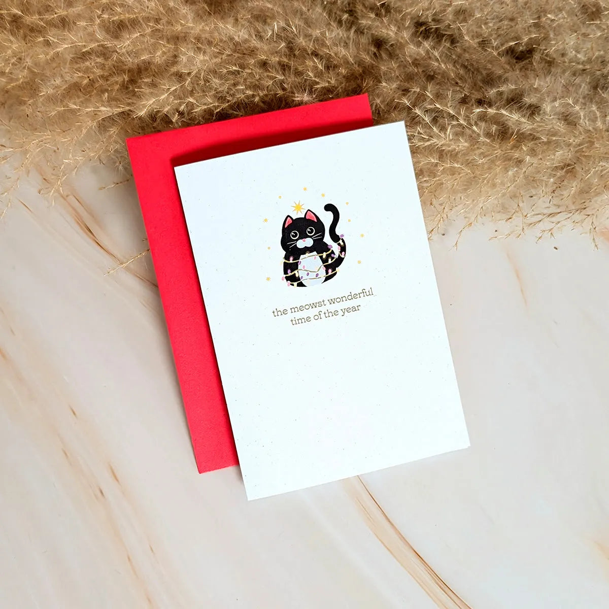  The Meowst Wonderful Time of the Year Mini Holiday Cat Card Cheeky Peach Designs Cards art-noise.myshopify.com the-meowst-wonderful-time-of-the-year-mini-holiday-cat-card