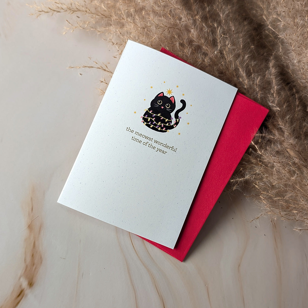 The Meowst Wonderful Time of the Year Mini Holiday Cat Card