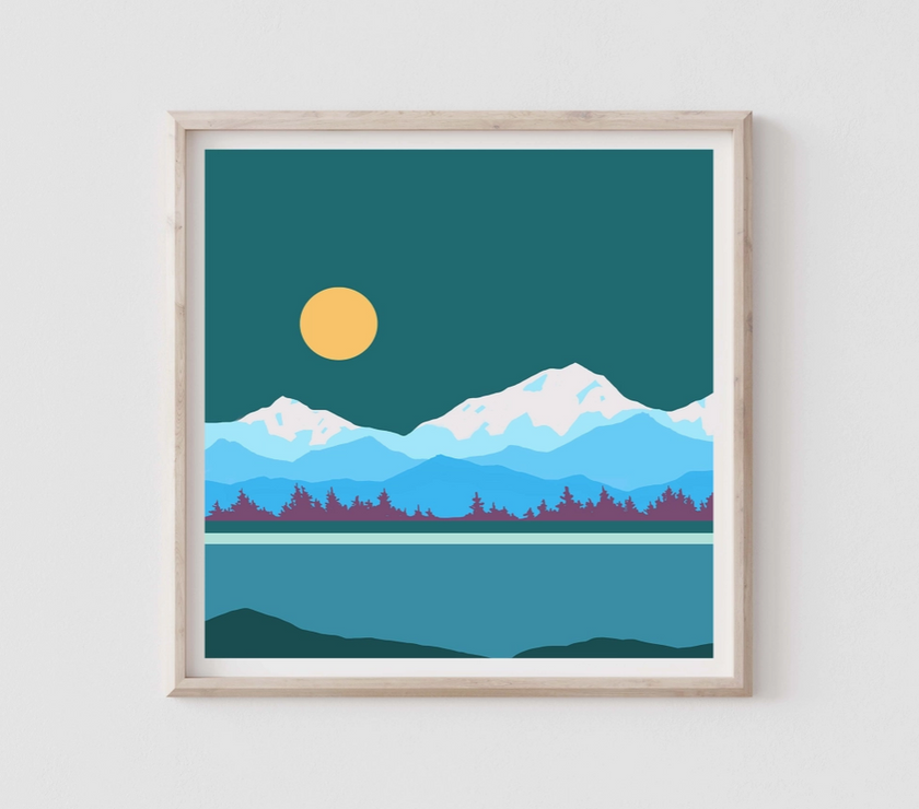 Curate Paper Co. Nightfall | Square Coastal Art Print | 12 X 12 - Art Noise