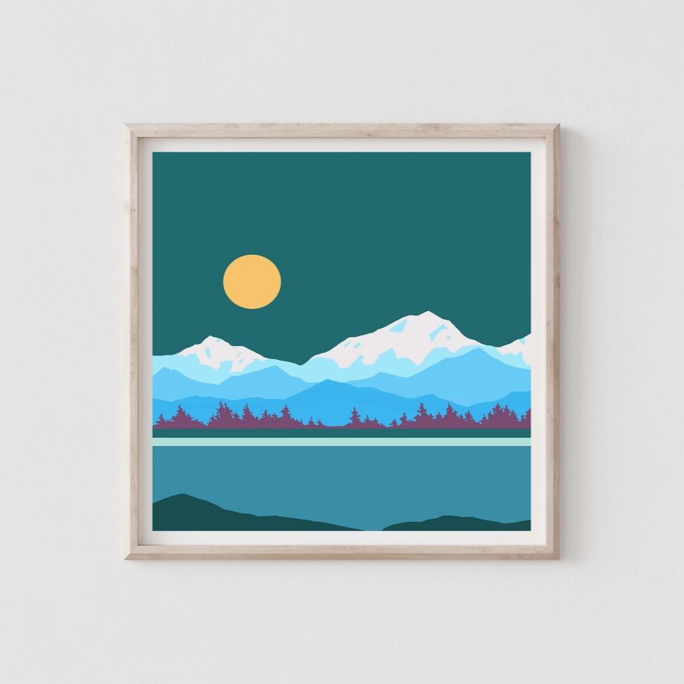 Curate Paper Co. Nightfall | Square Coastal Art Print | 8 X 8