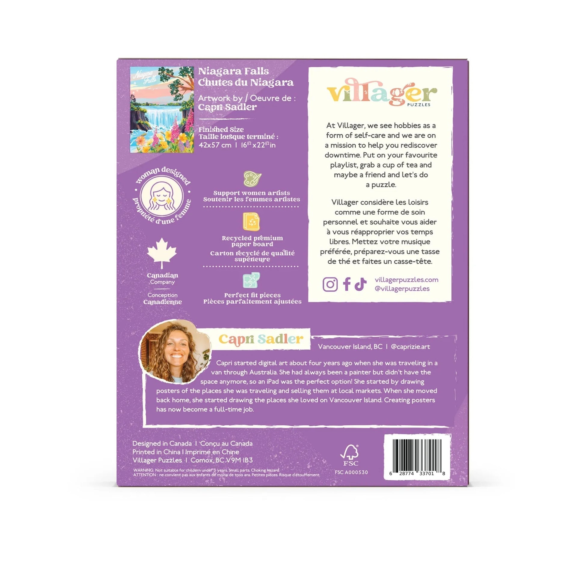  Niagara Falls | 500-Piece Puzzle for Adults | Designed in Canada by Capri Sadler Villager Puzzles Puzzle art-noise.myshopify.com niagara-falls-500-piece-puzzle-for-adults-designed-in-canada-by-capri-sadler