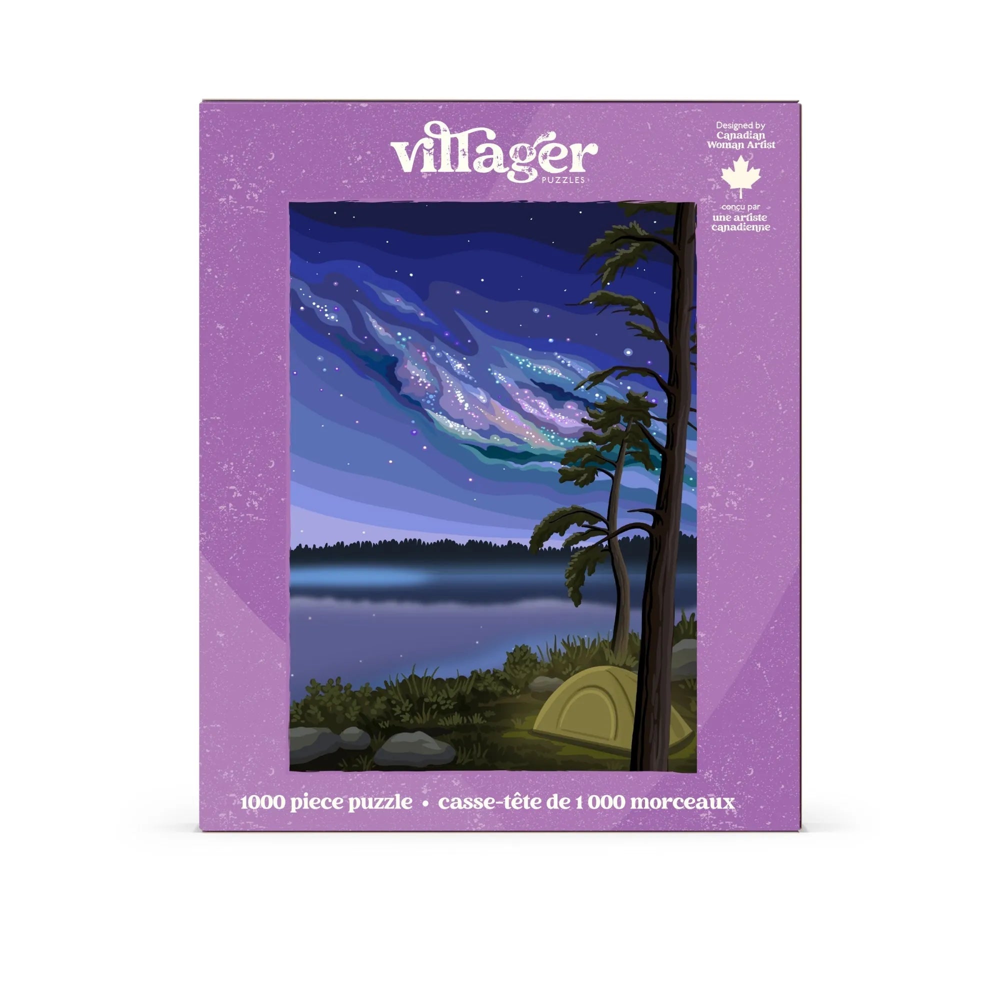  Northern Camping | 1000-Piece Puzzle for Adults | Designed in Canada by Kelsey Voss Villager Puzzles Puzzle art-noise.myshopify.com northern-camping-1000-piece-puzzle-for-adults-designed-in-canada-by-kelsey-voss