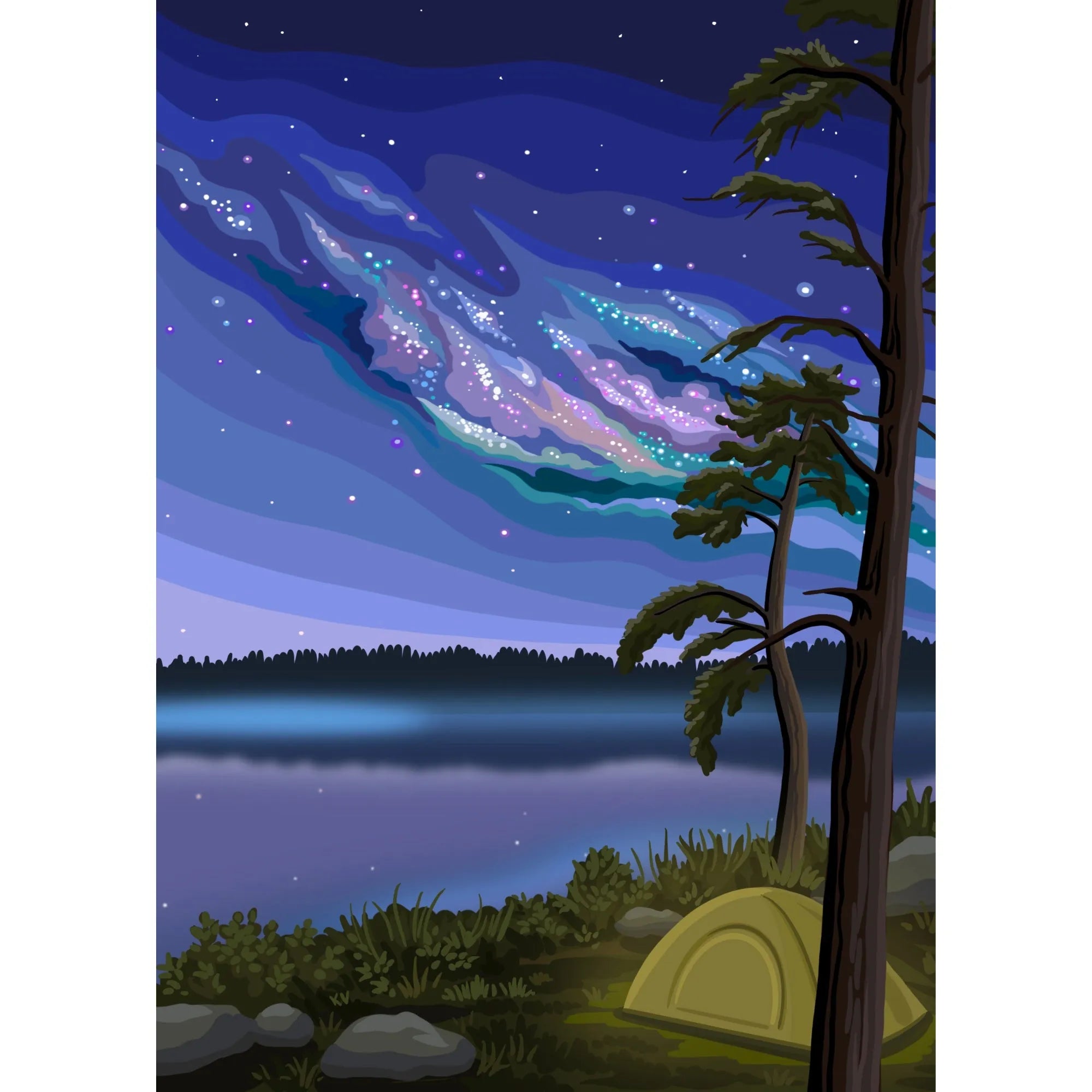  Northern Camping | 1000-Piece Puzzle for Adults | Designed in Canada by Kelsey Voss Villager Puzzles Puzzle art-noise.myshopify.com northern-camping-1000-piece-puzzle-for-adults-designed-in-canada-by-kelsey-voss