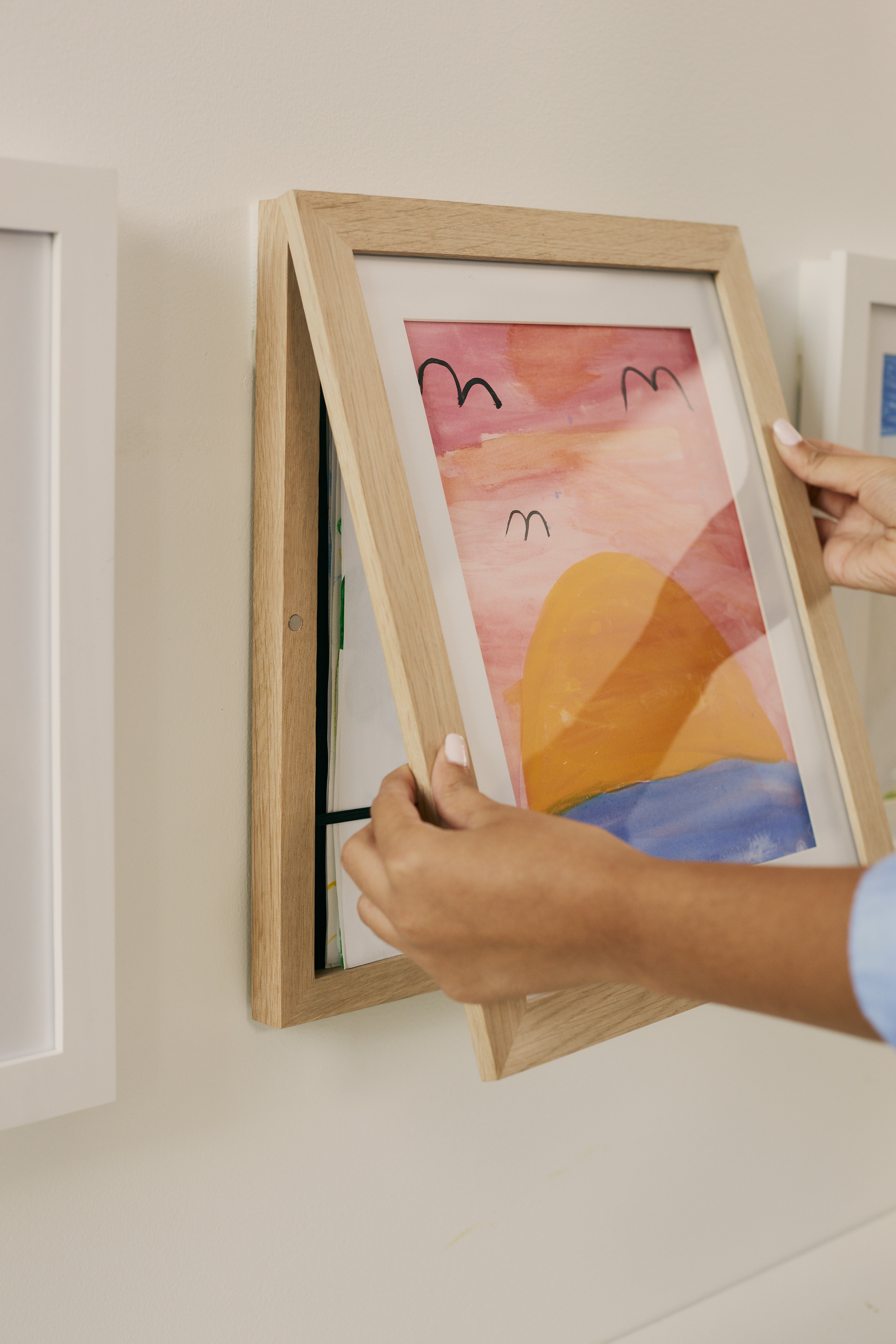 Kids Art Frame in Grey Solid Wood, 8.5x11 in | 22x28 cm Opposite Wall Frame art-noise.myshopify.com kids-art-frame-in-grey-solid-wood-8-5x11-in-22x28-cm