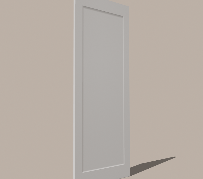 Beveled Shaker 1‑Panel Door – Regular Slab & Pre‑Machined, 78″/80″