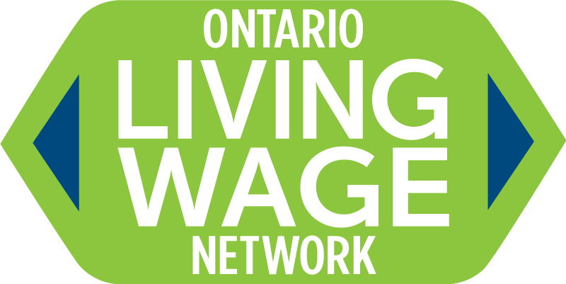 Logo of the Ontario Living Wage Network with green background and white text.