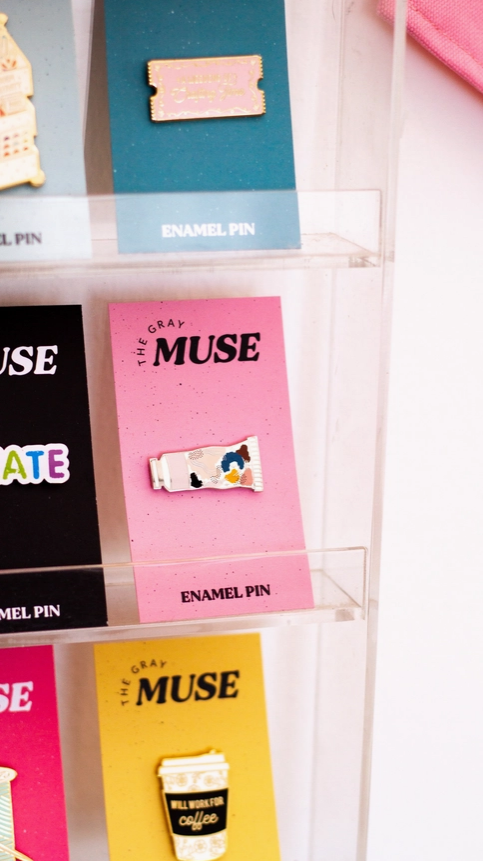 The Gray Muse Paint Tube Enamel Pin - Art Noise